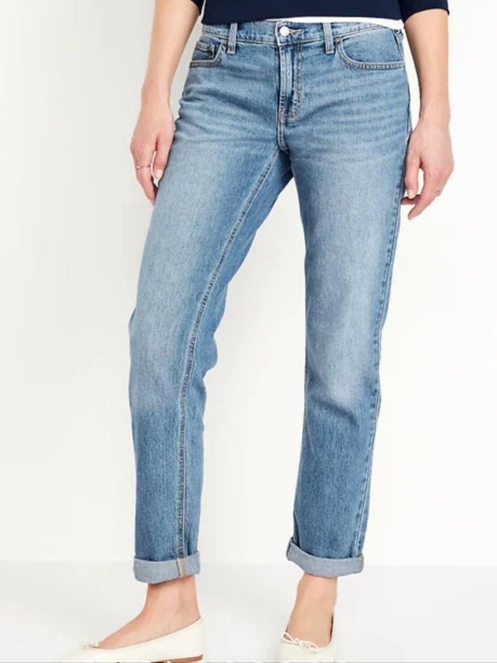 Old Navy WOW Boyfriend Mid Rise Jeans for Women / 2 PAIRS Size 6